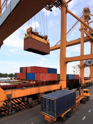 Business Logistics concept, Container Cargo